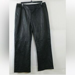 Vintage Alfani Black Leather Pants Bootcut Lined